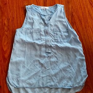 Loft large denim button up sleeveless tank